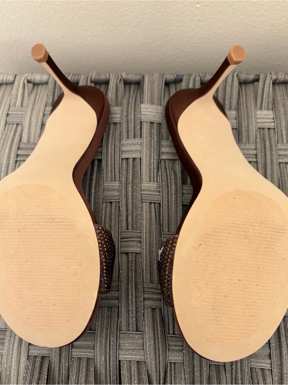 Steve Madden Brown Rhinestone Slide Mules - Picture 4 of 5